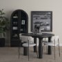 67533 - Gehry 72.3" H Dark Brown Metal Brown Wood and Glass Door Display Cabinet 