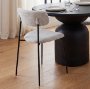 71014 - Casey Matte Black Metal w/ Gray Fabric Dining Chair