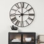 69652 - Pender 40.0L x 2.4W x 40.0H Black Iron Round Wall Clock