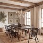 70047 - Selma White Wood Bead and Metal Chandelier