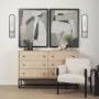 69335 - Evianna 7L x 7W x 25H Mirrored W/Black Metal Frame Wall Candle Holder