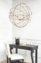 65273 - Ava White (34"D) Gold Metal and White Wood Beaded Six Bulb Chandelier 