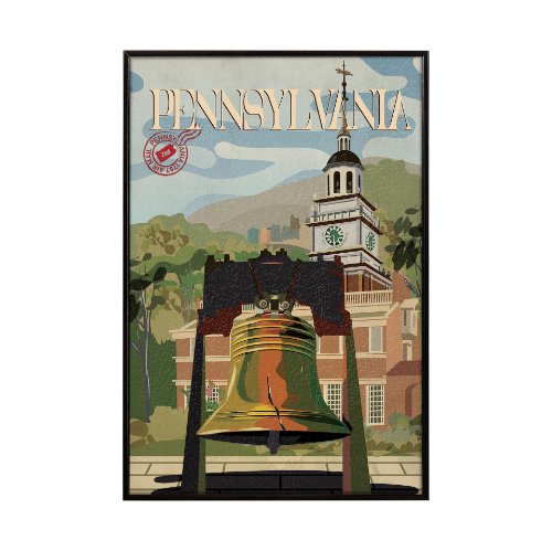 15745 - Pennsylvania Go USA (SM) by Mercana Studio a Hand Embellished Decograph Framed Art Print