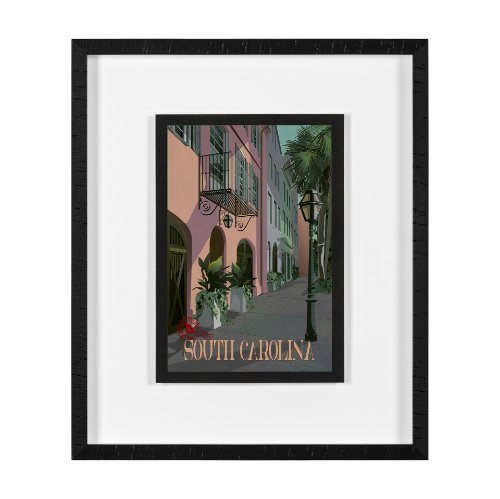 15790 - South Carolina Go USA (M) by Mercana Studio a Framed Art Print Matted under Glass