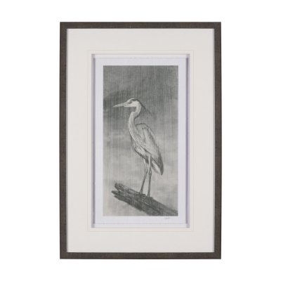 15751 - Heron Sketch by Mercana Studio a Hand Embellished Framed Art Print Matted under Glass