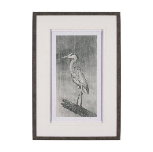 15751 - Heron Sketch by Mercana Studio a Hand Embellished Framed Art Print Matted under Glass