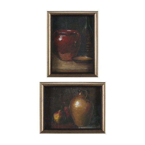 15753 - Vintage Crock (Set of 2) by Mercana Studio a Hand Embellished Framed Art Print