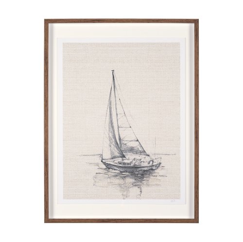 15782 - Sail Away I by Mercana Studio a Hand Embellished Framed Art Print Matted under Glass