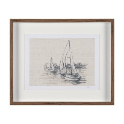 15784 - Sail Away III by Mercana Studio a Hand Embellished Framed Art Print Matted under Glass