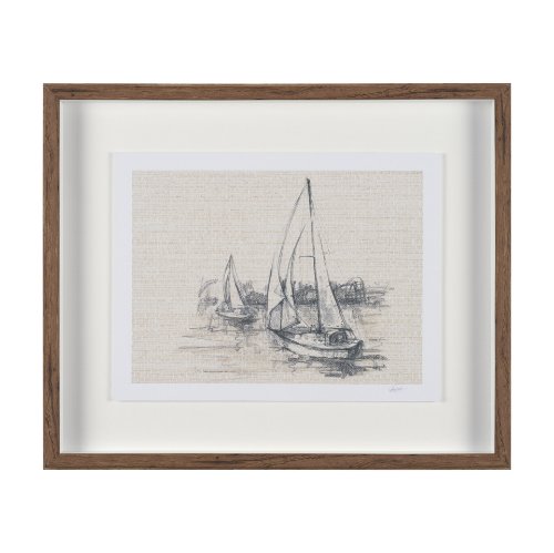 15784 - Sail Away III by Mercana Studio a Hand Embellished Framed Art Print Matted under Glass