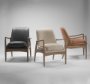 69815 - Westan Cognac Faux Leather W/Medium Brown Wood Accent Chair