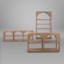70579-AB - Bela Arched Shelving Unit Medium Brown Wood