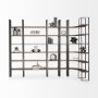 50367-AB - Taunton II 80L x 10.5W x 90H Dark Brown Wood And Black Iron Six Shelving Unit