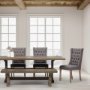 67511 - Mackenzie II Gray Plush Linen Covering Ash Solid Wood Base Dining Chair