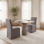 68189 - Elbert I Grey Fabric Slip-Cover Brown Wooden Base Dining Chair