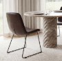 68312 - Sawyer I Dark Brown Faux-Leather Seat Black Iron Frame Dining Chair