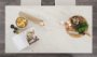 69936-AB - Amika White Marble Top Black Metal Base Kitchen Island