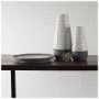 31065 - Harrier II Large Gray Ceramic Dark Base White Vase
