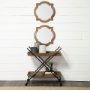 68818 - Gemma III Metal Glossy Green/Gray Chevron Vase