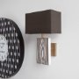 65241 - Maravilla III 11x17 Black/White Pattered Base Black Fabric Shade Wall Sconce 