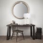 67634 - Cog Mirror 44" Round Gray Wood Frame Mirror