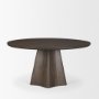 71107-AB - Jovani 60" Solid Dark Brown Mango Wood Round Dining Table