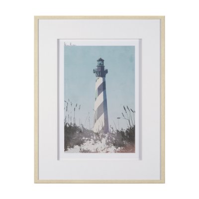 15757 - Lighthouse I-Cape Hatteras by Mercana Studio a Hand Embellished Framed Art Print Matted under Glass
