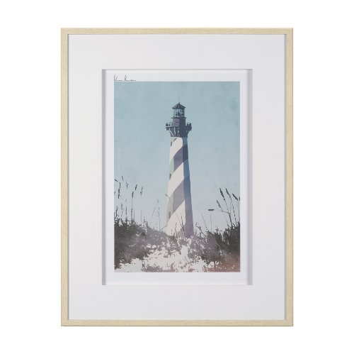 15757 - Lighthouse I-Cape Hatteras by Mercana Studio a Hand Embellished Framed Art Print Matted under Glass