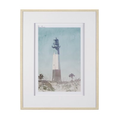 15758 - Lighthouse II-Tybee Island by Mercana Studio a Hand Embellished Framed Art Print Matted under Glass