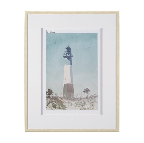 15758 - Lighthouse II-Tybee Island by Mercana Studio a Hand Embellished Framed Art Print Matted under Glass