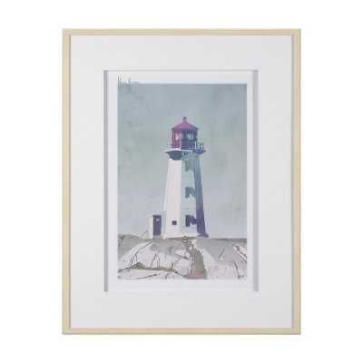 15759 - Lighthouse III-Peggy's Cove by Mercana Studio a Hand Embellished Framed Art Print Matted under Glass