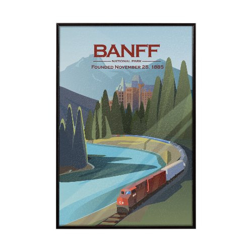 15820 - Banff Go Canada (SM) by Mercana Studio a Hand Embellished Decograph Framed Art Print