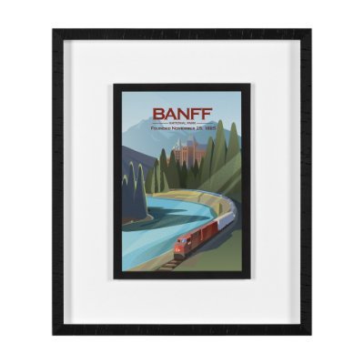 15821 - Banff Go Canada (M) by Mercana Studio a Framed Art Print Matted under Glass