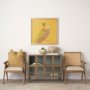 69933 - Donna Light Brown Wood Cane-Back w/ Beige Upholstered Seat Dining Chair