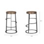 67903 - Neo 26.3" Seat Height Brown Wood Seat Black Metal Frame Stool