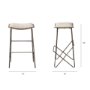 68465 - Katniss 26" Total Height Cream Fabric Seat Gold Metal Frame Counter Stool