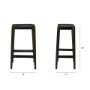 69007 - Nell 30" Seat Height Black Metal Seat & Foot Rest With Black Wood Legs Stool