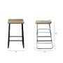 69008 - Conan 25" Seat Height Brown Wood Seat Black Metal Frame Counter Stool