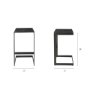 69172 - Kiran 17L x 17W x 30H Black Wood W/ Black Metal Base C-Shape Bar Stool