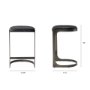 69268 - Tyson 17L x 18W x 28H Black Leather W/ Metal Frame Counter Stool