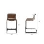 69277 - Berbick 20.5 x 24.75 x 39 Medium Brown Leather W/ Iron Frame Counter Stool
