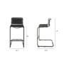 69279 - Berbick 43" Total Height Black Leather w/ Iron Frame Bar Stool