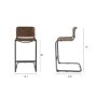 69280 - Berbick 43" Total Height Medium Brown Leather w/ Iron Frame Bar Stool
