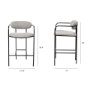69359 - Parker Gray Fabric Seat Black Metal Counter Stool