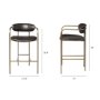 69362 - Parker Brown Faux Leather Seat Gold Metal Counter Stool