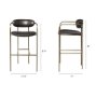 69363 - Parker Brown Faux Leather Seat Gold Metal Bar Stool