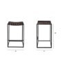 69393 - Clarissa 18.0L x 16.0W x 26.25H Dark Brown Woven Leather Seat W/ Black Iron Frame Counter Stool