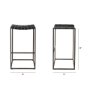 69394 - Clarissa 18.0L x 16.0W x 30.25H Black Woven Leather Seat W/ Gold Frame Bar Stool
