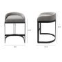 69455 - Hollyfield II Gray Fabric Seat W/ Gray Metal Base Counter Stool