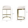 69456 - Hollyfield Cream Fabric Seat W/ Gold Metal Base Bar Stool